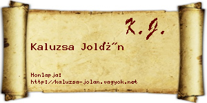 Kaluzsa Jolán névjegykártya